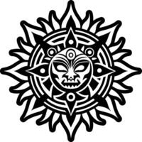 Sun deity icon in filled style vector