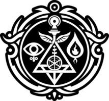 A solid style icon depicting ancient symbol vector