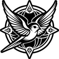 A filled style icon showing swallow bird vector