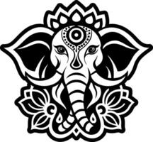 An elephant head with a lotus flower on it vector