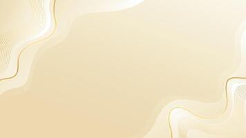 Abstract beige luxury background with wave shapes and gold lines vector