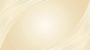 Abstract beige luxury curved background with gold lines vector