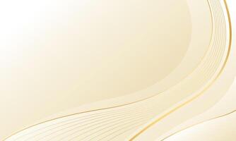 Abstract beige luxury wave background with gold lines. Elegant soft cream design suitable for beauty products, templates, banners, sales, awards, events, websites, pages and more vector