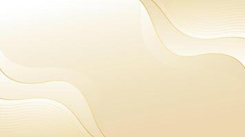 Abstract beige luxury wave background with gold lines. design vector