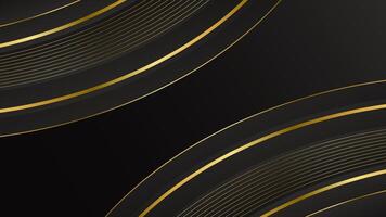 Modern black Luxury curve background with Elegant gold lines. Abstract premium design for wallpapers, templates, banners, sales, ads, events, awards, websites, pages and more vector