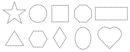 Geometric shape dash lines isolated vector