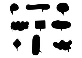 A set of black chat boxes on a white background. Speech bubble. vector