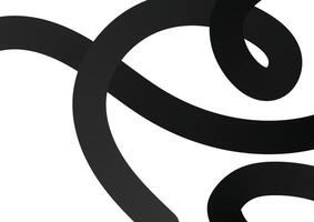 Abstract black and gray wavy line patterns on a white background. Ribbon design. vector