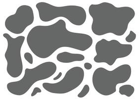 A Set of gray color liquid shapes on a white background. Irregular double. vector