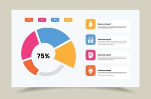 Annual Business Performance Presentation Slide with Infographic Overview vector