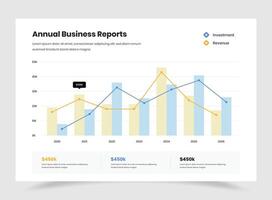 Annual Business Growth Report and Overview Graph Design for Presentation Slide vector