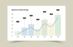 Minimalist Business Progress Graph and Annual Data Presentation Template vector
