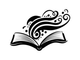 Open Book with Enchanting Whirlwind Design vector