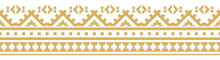 Vintage ethnic textile with aztec abstract border and seamless pattern. vector