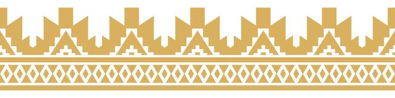 Ethnic aztec retro style with seamless border textile design. vector