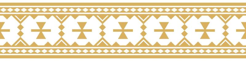 Abstract ornament pattern with ethnic aztec seamless border in antique style. vector