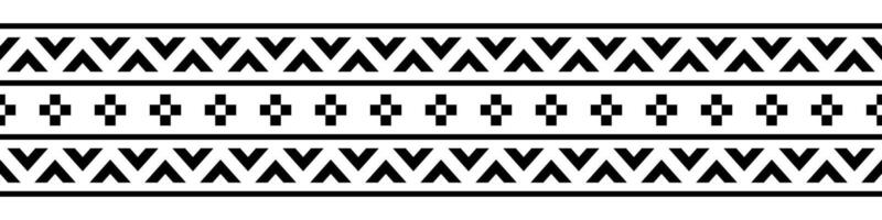 Ethnic embroidery fabric with aztec textile border and seamless pattern. vector