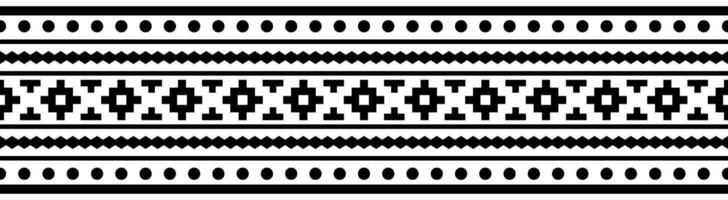 Decorative ethnic abstract border with seamless aztec antique pattern. vector