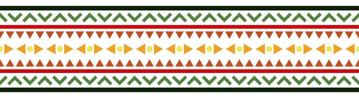 Ethnic tribal border pattern in aztec style with retro stripe elements. vector