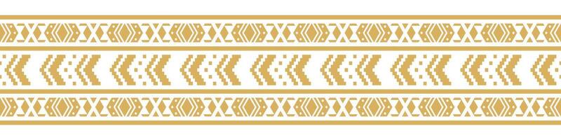 Ethnic aztec fabric with geometric border and seamless textile pattern. vector