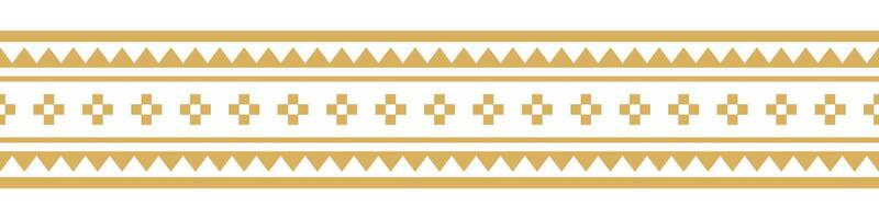 Native american ethnic textile border with aztec seamless pattern. vector