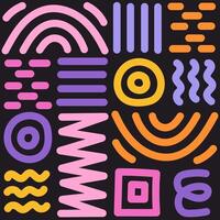 Geometric Scribbles Seamless Pattern vector