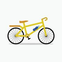 a yellow bicycle with a water bottle attached to it vector