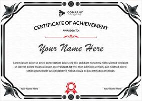 Elegant Certificate of Achievement in a Black and red theme vector