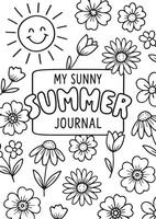 Flower Summer Journal Printable Planner Page Template, Illustration, A4 and A5 Sizes, Hand Drawn Doodle Style. Planner pages bullet journal A5 A4 format vector