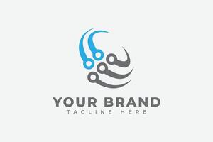 Rotate Connect Network Dot Tech Logo Design Element vector