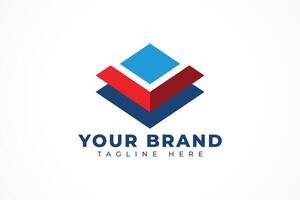Abstract Cube Box Logo Design Element vector