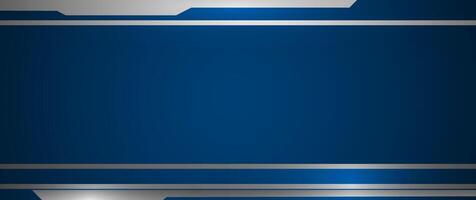 Abstract metallic shape, grey metal, line, light effect on dark blue gradient color vector