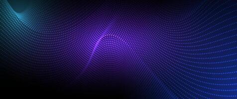 Abstract dynamic, wave particle and dot. Illustration technology background with dynamic mesh, flow particles design for banner, wallpaper. High tech, digital datum network concept vector