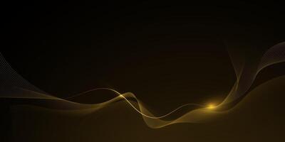 Abstract light gold effect, flow line, motion pattern vector