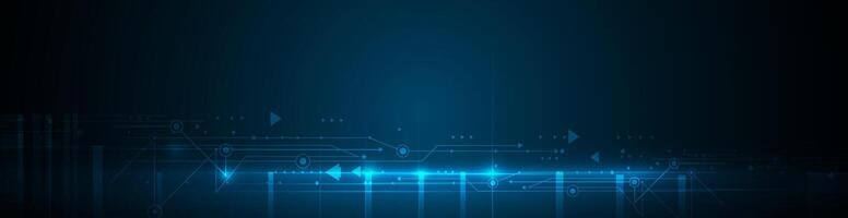 Abstract circuit board, Illustration high tech, technology on dark blue color background vector