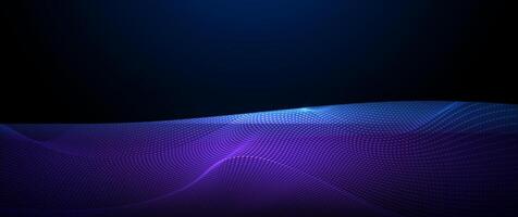 Abstract dynamic, wave particle and dot. Technology background with dynamic mesh, flow particles design for banner, wallpaper. High tech, digital datum network and science concept vector