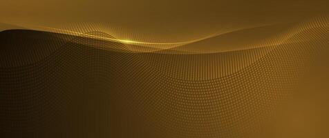 Gold Background, flow shape and line, futuristic concept vector