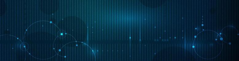 Digital technology. Illustration element with light, line pattern, space, dot, geometric shape on blue color background. Modern graphic design for template. Futuristic, science concept vector