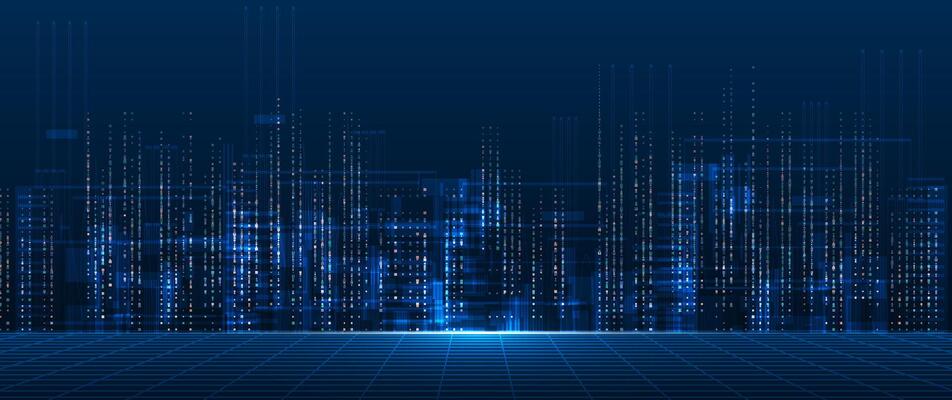Illustration Abstract Digital technology, light line and blue cyber space background. communication, innovation futuristic technology, connect internet network system, future big data, concept