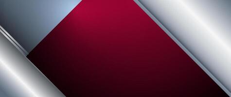 Abstract metallic shape, grey metal, line, light effect on dark red gradient color vector