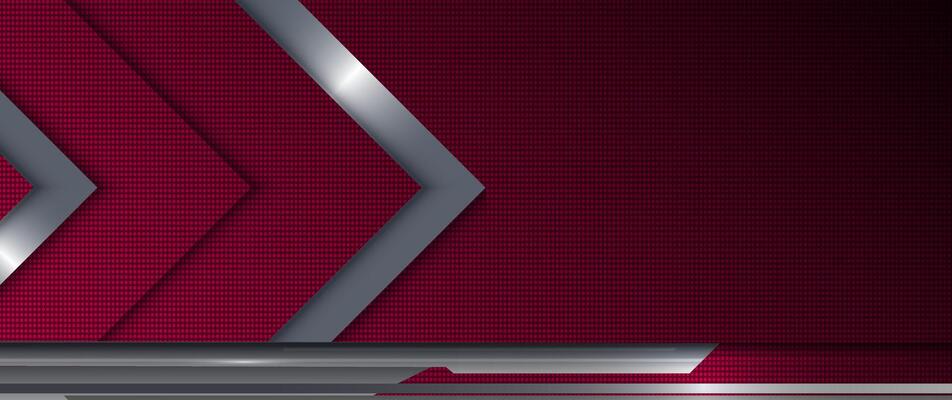 Abstract metallic shape, line, light effect on dark red gradient color for wallpaper background. Illustration modern graphic design, technology concept, futuristic background