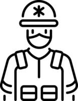 A line style icon of paramedic vector