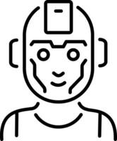 A line style icon of face recognition scan vector