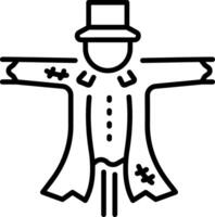 A linear style icon of scarecrow vector