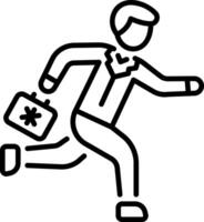 An outline style icon of emergency vector