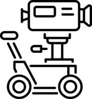A outline style icon of dolly camera vector