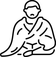 An outline style icon of emergency blanket vector
