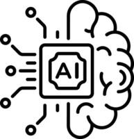 An outline icon showing ai implant design vector