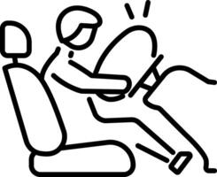 A linear style icon of airbag vector