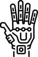 An icon of robot hand in line style vector